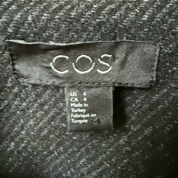 COS Tie Up Wool Wrap Dress Striped Fit & Flare Pleated Feminine Gray Girly 4 - Picture 4 of 7